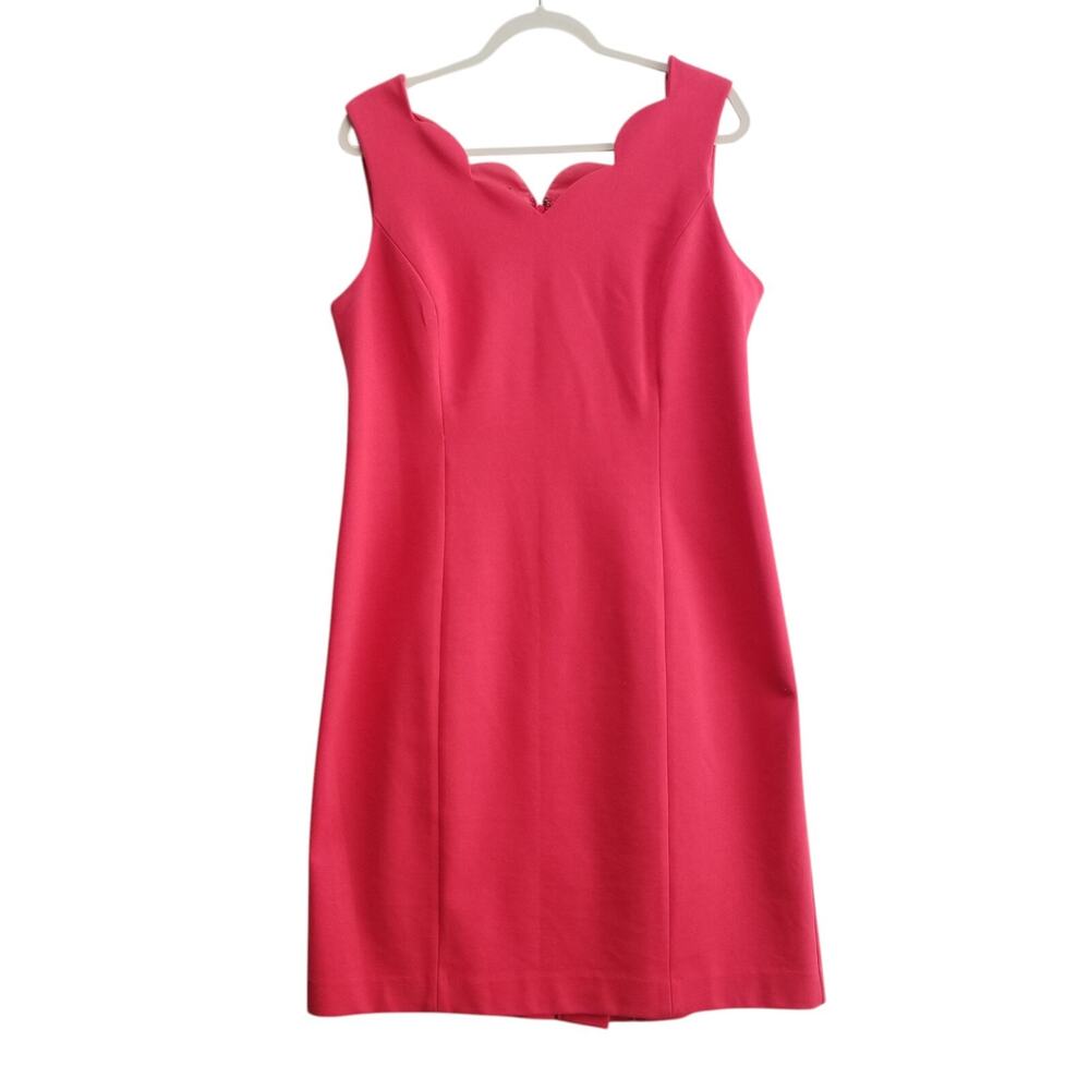 Talbots Pink Sleeveless Ponte Knit Dress Scalloped Neck Classic Career 14